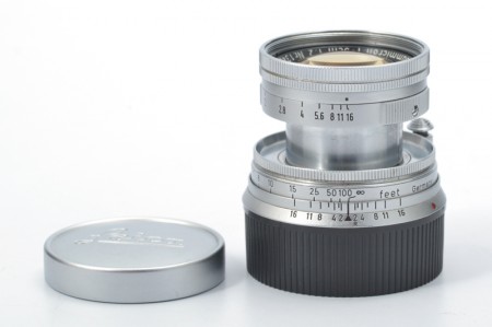 Leica Summicron 5cm f/2 50mm Early Yellow Glass Radioactive Collapsible M39 LTM Screw